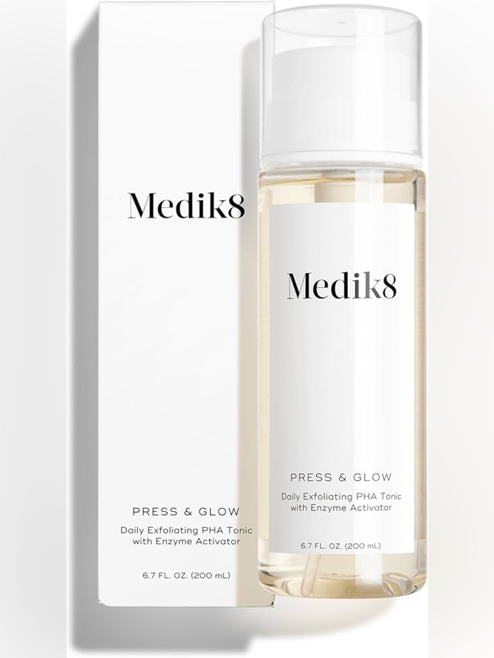 New Medik8 Press & Glow Toner Exfoliating PHA Tonic Enzyme Activator in Box